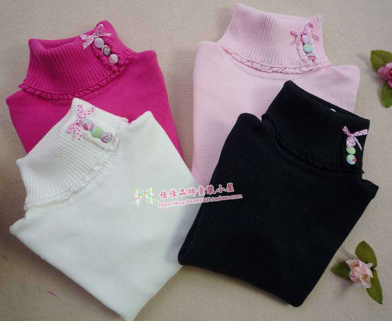 /女童毛衣09新款/花边领儿童针织衫/女童<em>加长</em>毛