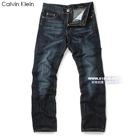【四皇冠 08春秋新款】Calvin Klein 简洁水洗直筒纯棉牛仔裤 CK1-