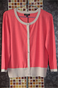 欧美瑞丽风格秋冬外贸，大牌原单尾货女装，粉红色棉质针织衫开衫毛衣