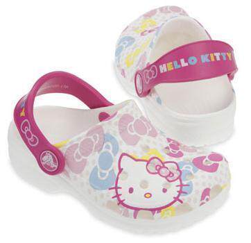 乐购 Crocs 卡骆驰 Hello Kitty 凯蒂猫 小卡漫 (白/桃红)