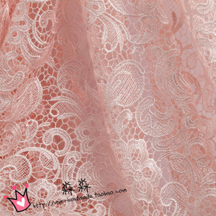 韩版新布料虾红色镂空重工，水溶立体花蕾丝女包臀裙罩衫面料
