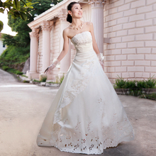 名门新娘婚纱礼服/韩版婚纱/高档婚纱/很漂亮的婚纱 674 米白