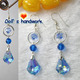 娃娃 施华洛世奇蓝色绚彩金属质感耳环(耳勾耳夹)