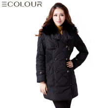 三彩2011新款冬装专柜正品女装修身双排扣羽绒服0489080082原1099