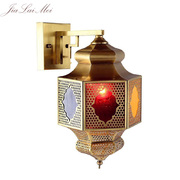阿拉伯地中海全铜手工焊锡灯餐厅，客厅阳台过道壁灯复古创意壁灯