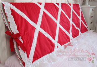 韩式田园风格*时尚婚庆大红*公主，床头套床头罩加棉