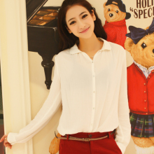 SY284 欧美百搭复古宽松翻领长袖衬衫衬衣 2012春装新款