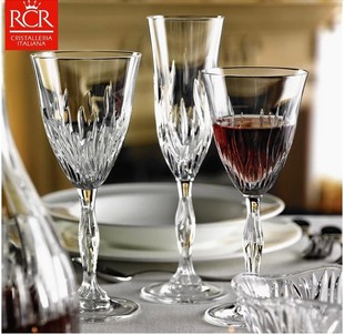 意大利RCR进口水晶杯欧式刻花无铅玻璃高脚杯复古葡萄酒杯家用杯