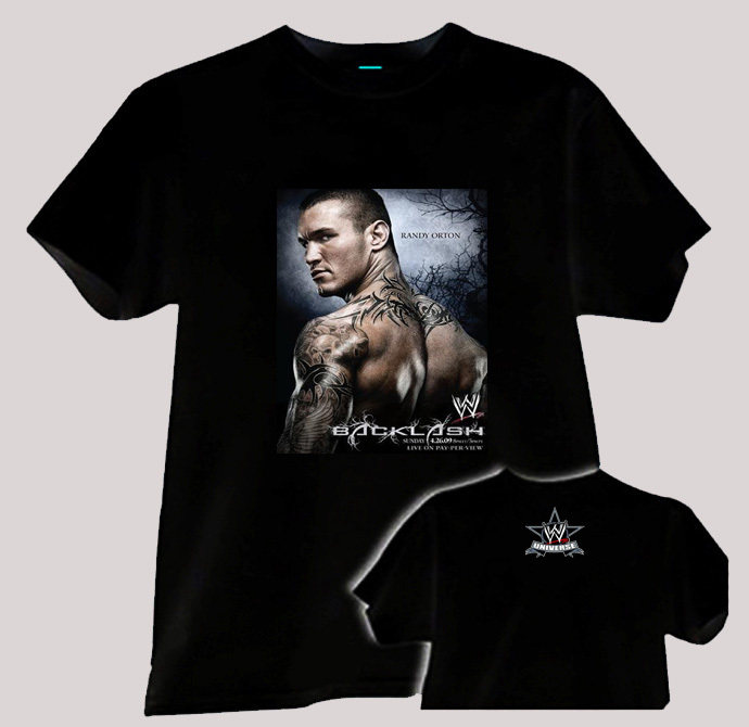 WWE<span class=H>精品</span>短袖T恤 RKO兰迪 奥顿 <span class=H>英伦</span><span class=H>时尚</span><span class=H>休闲</span>服饰 纯棉 黑色圆领