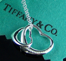 Tiffany (Tiffany) con dos mostradores 925 collar corazón de plata (caja de regalo)