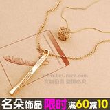 6340018【名朵miudo韩国<span class=H>饰品</span>】奇趣魔方双层长项链复古女毛衣链