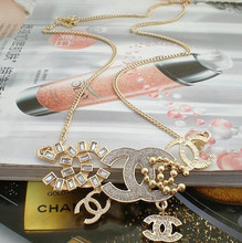 CHANEL Chanel de lujo europeos y americanos contra la sección C del aire logotipo LOGOTIPO seis pares de la cadena de oro clásico
