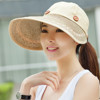 韩版 夏天女士遮阳帽防晒沙滩帽大沿帽两用空顶帽太阳帽子凉帽 潮