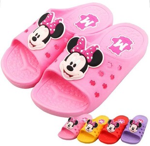  新款迪士尼Disney儿童拖鞋 米妮PVC宝宝拖鞋夏季女童凉拖小童