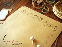 欧式风格！复古牛皮纸信纸 古典花纹 Inpaper信纸 8张入 h2983