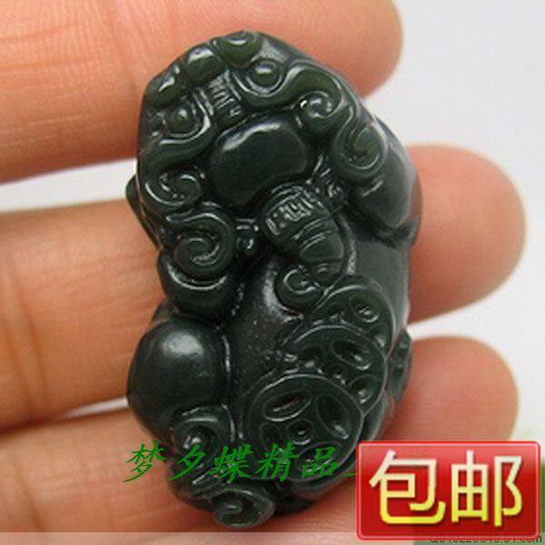 新疆和田玉 和田青玉貔貅吊坠 辟邪招财挂件 正品特价包快递