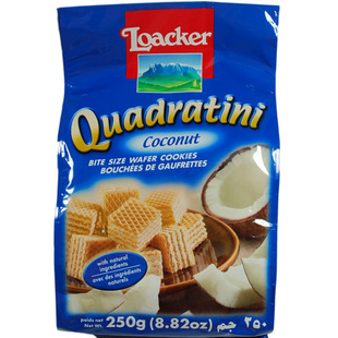  【天猫超市】 意大利进口零食品 莱家/Loacker椰子味威化饼干250g