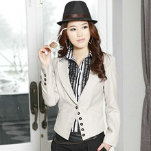 卡其曼正品2012新款 韩版修身个性褶皱肩<span class=H>商务</span><span class=H>休闲</span>女式小西装 外套