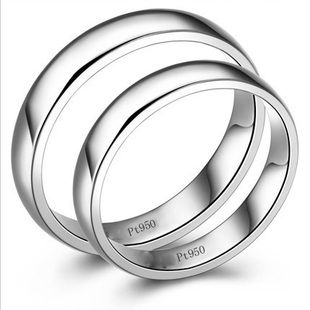  正品LIKE珠宝永恒的承诺 PT950铂金结婚对戒 未镶钻石情侣对戒