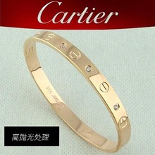 Modelos de explosión Cartier de oro Cartier serie el amor con un brazalete de diamantes hombres y mujeres de pulsera de titanio pulsera de acero