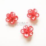 冲五冠 日式美甲必备装饰小材料 立体3D软塑红色大花朵 12mm