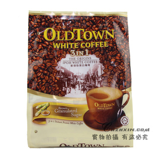  马来西亚 旧街场赤砂糖(天然蔗糖)三合一白咖啡432g 2袋起包邮
