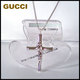 新款GUCCI项链 竹节大十字架 925纯银古驰