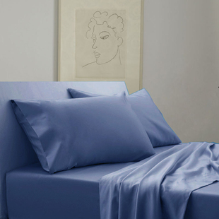 rozene贡缎床上用品纯色双面，天丝四件套欧式床品4件套简约1.5家纺