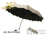 超强防紫外线 荷叶边三折伞 折叠 波浪边 遮阳伞 太阳伞/晴雨伞