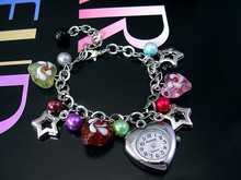 Moda de cristal reloj pulsera [50690] Tabla de colores decoradas mujeres