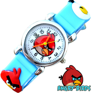  特价可爱愤怒的小鸟青蛙石英儿童表卡通手表男女孩学生小孩表