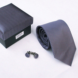 G2000深紫细条纹真丝领带(赠原装礼盒,不含袖扣)-正品G2000领带