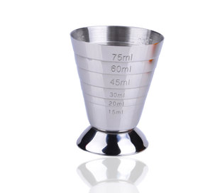 75ml魔法量杯三种刻度不锈钢盎司杯实用酒吧工具创意酒具刻度量杯