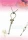 蝴蝶结钥匙项链 毛衣链 银色