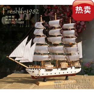 超值热销精品 地中海豪华实木帆船模型 时尚商务礼品 家居摆设