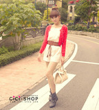 CICI-SHOP 2010秋新日系VIVI甜美淑女兔毛手工钉珠针织外套6809
