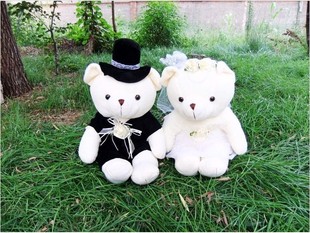 婚纱熊情侣(熊情侣)泰迪熊结婚熊压床(熊压床)娃娃公仔婚庆布娃娃毛绒玩具对偶