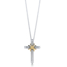 Bank of New artículos de moda de comercio [Tiffany] Especial de clase A collar con una cruz de plata de separación de colores