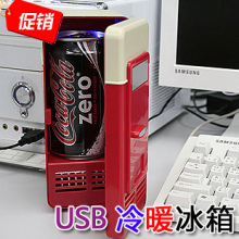 迷你冰箱 USB小冰箱 可制冷制热 带线控开关 化妆品/药冰箱(红）