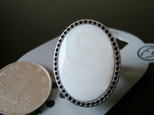  满百包邮 欧美原单外贸饰品批发白色贝壳镶嵌戒指 戒子20（1104）