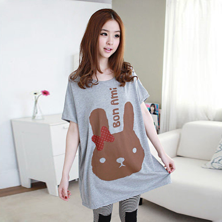 圆领蝴蝶结大头兔t恤...