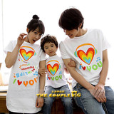 2012年亲子装夏装the couple pig甜蜜全家装~~I LOVE YOU128包邮