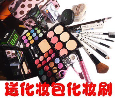 彩妆套装全套组合正品彩妆盒彩妆盘初学化妆品18件 送套刷化妆包
