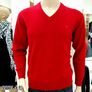 双皇冠特价正品<em>鄂尔多斯</em>奥群<em>毛衣</em>衫81290红V