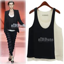 nibbuns黑白时尚雪纺白搭背心吊带店主热推款(实拍现货)