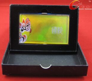  文渊阁 中国特色工艺品 京剧脸谱典韦 翻盖不锈钢名片盒礼品 促销