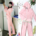 F00023 新品热销 2010春装新款韩版可爱天鹅绒运动女装休闲套装
