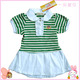 出口外贸童装 绿色条文网球裙
