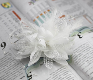  新娘头饰婚礼结婚新娘头花/胸花/手花 三通用 发饰 多色可选 4542