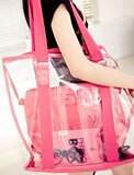 2012新款夏季透明包包沙滩包水晶包女包炫酷字母透视单肩包0.5